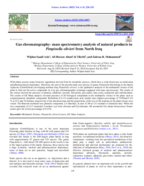 (PDF) Gas chromatography- mass spectrometry analysis of natural ...