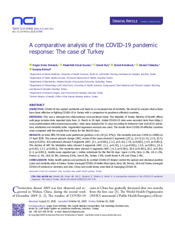 (PDF) A Comparative Analysis of the COVID-19 Pandemic Response: The ...