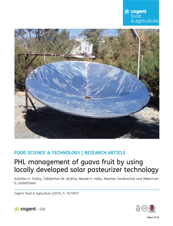 (PDF) PHL management of guava fruit by using locally developed solar ...