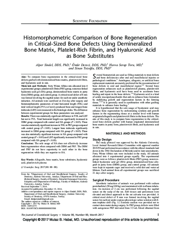 (PDF) Histomorphometric Comparison of Bone Regeneration in Critical ...