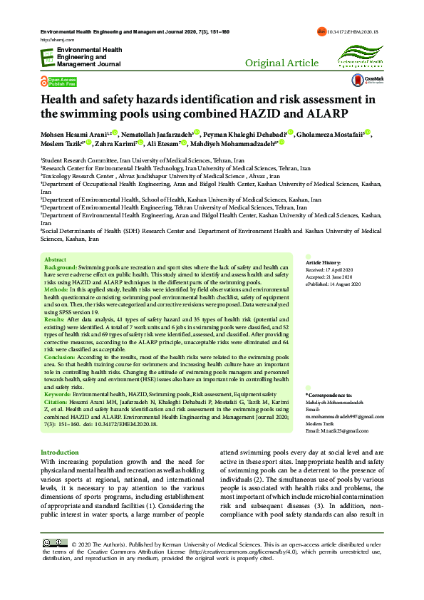 (PDF) Health and safety hazards identification and risk assessment in ...