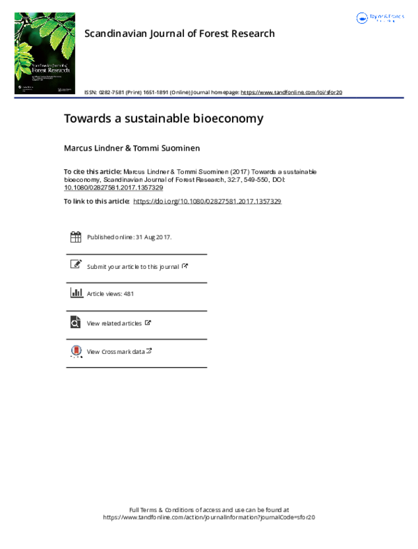 (PDF) Towards a sustainable bioeconomy