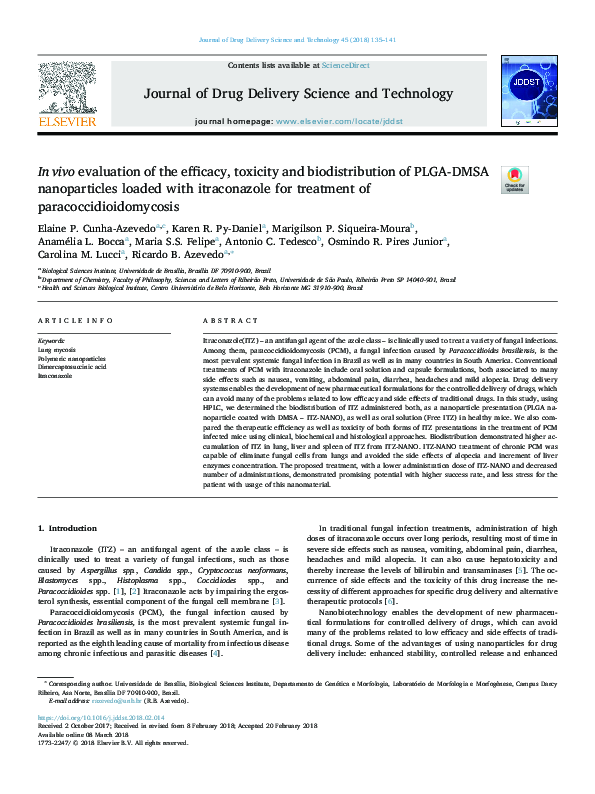 (PDF) In vivo evaluation of the efficacy, toxicity and biodistribution ...