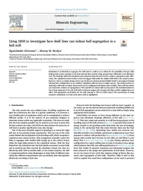 (PDF) Using DEM to investigate how shell liner can induce ball ...