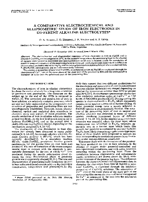 (PDF) A comparative electrochemical and ellipsometric study of the iron ...