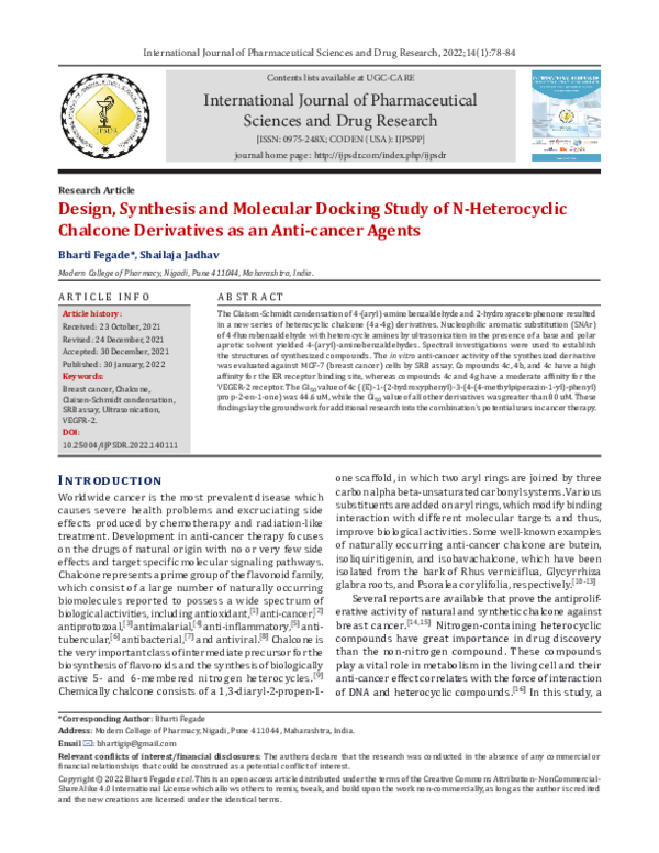 (PDF) Design, Synthesis and Molecular Docking Study of N-Heterocyclic ...