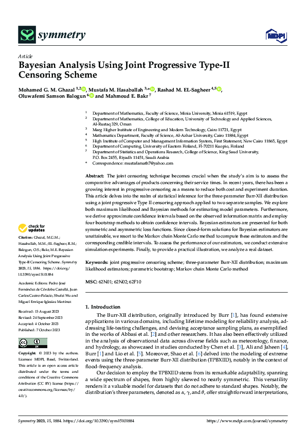 (PDF) Bayesian Analysis Using Joint Progressive Type-II Censoring Scheme