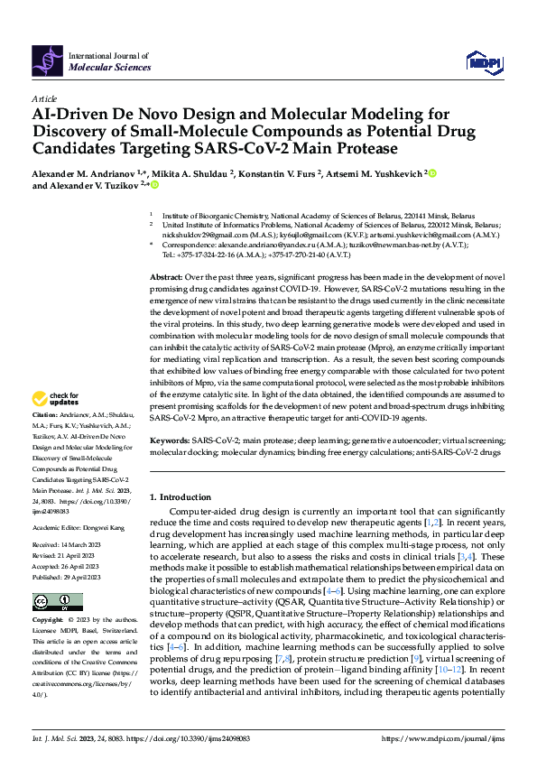 (PDF) AI-Driven De Novo Design and Molecular Modeling for Discovery of ...