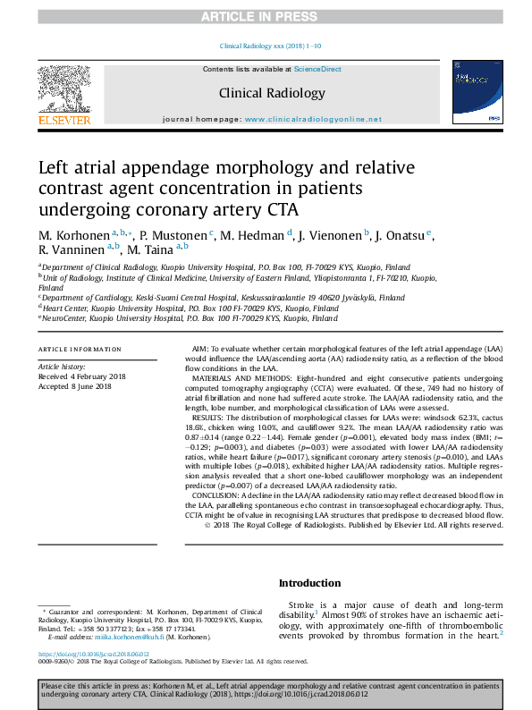 (PDF) Left atrial appendage morphology and relative contrast agent ...