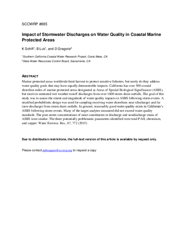 (PDF) Impact of Stormwater Discharges on Water Quality in Coastal ...