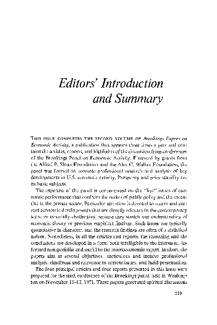 (PDF) Editors' Introduction and Summary
