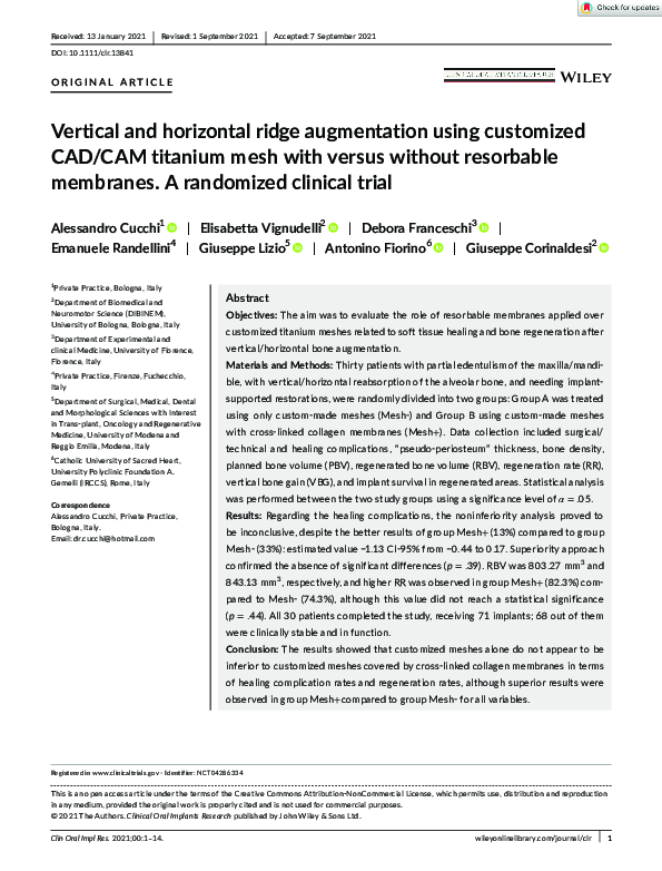 (PDF) Vertical and horizontal ridge augmentation using customized CAD ...