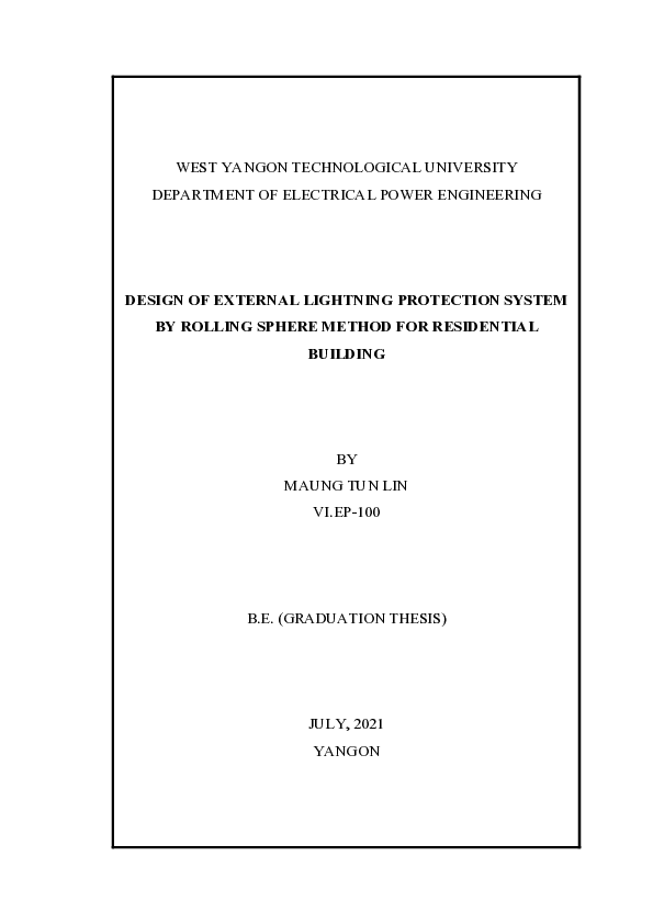 (PDF) Design of External Lightning Protection System by Rolling Sphere ...