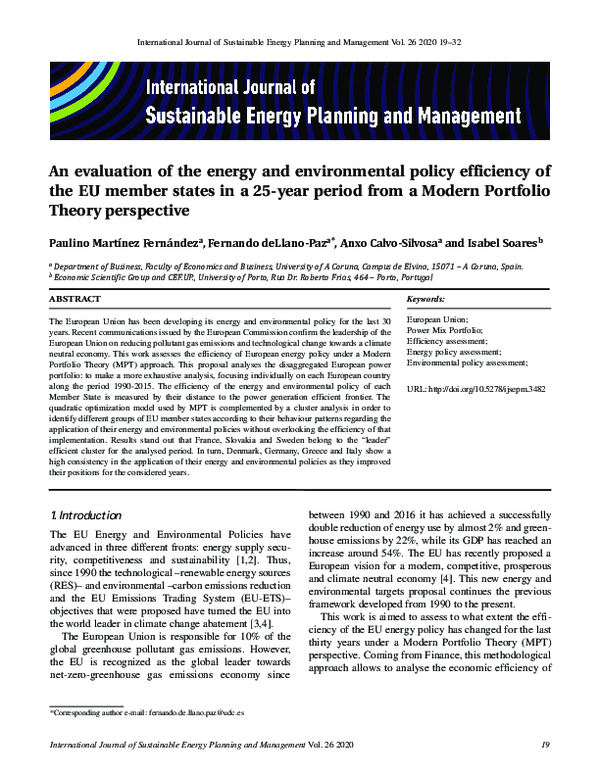(PDF) An evaluation of the energy and environmental policy efficiency ...