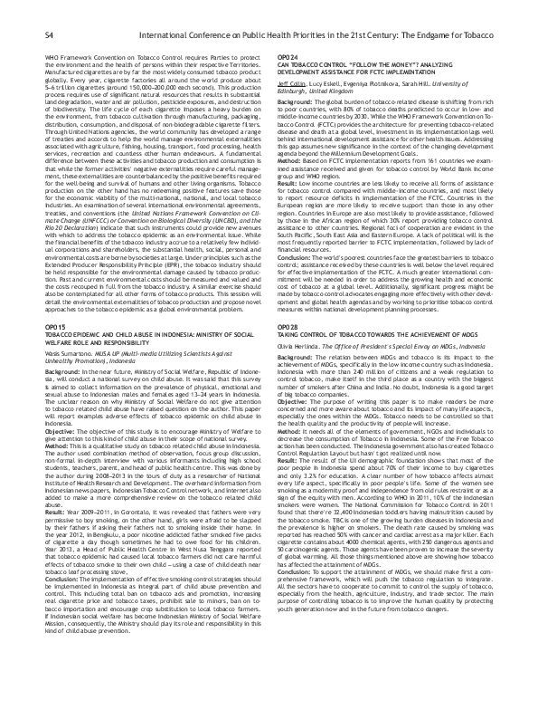 (PDF) OP015 Tobacco Epidemic and Child Abuse in Indonesia: Ministry of ...