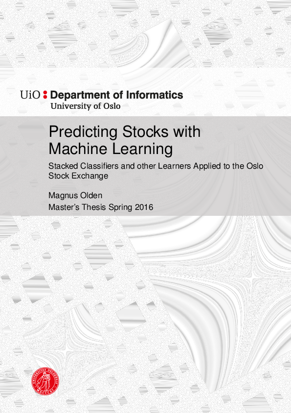 (PDF) Predicting Stocks with Machine Learning. Stacked Classifiers and ...