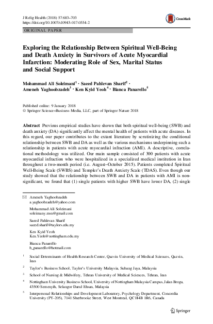 (PDF) Exploring the Relationship Between Spiritual Well-Being and Death ...