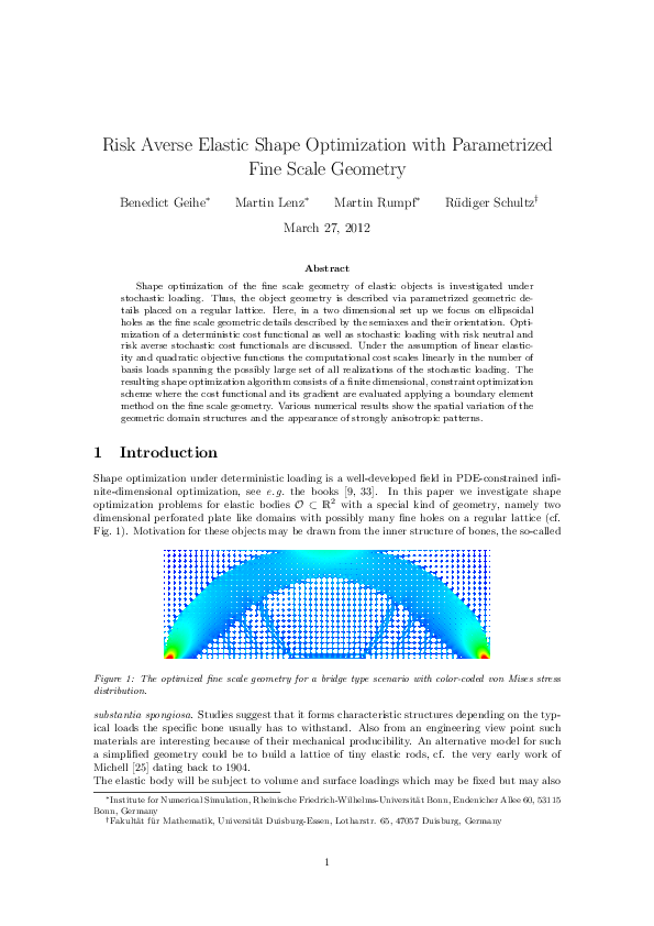 (PDF) Risk averse elastic shape optimization with parametrized fine ...