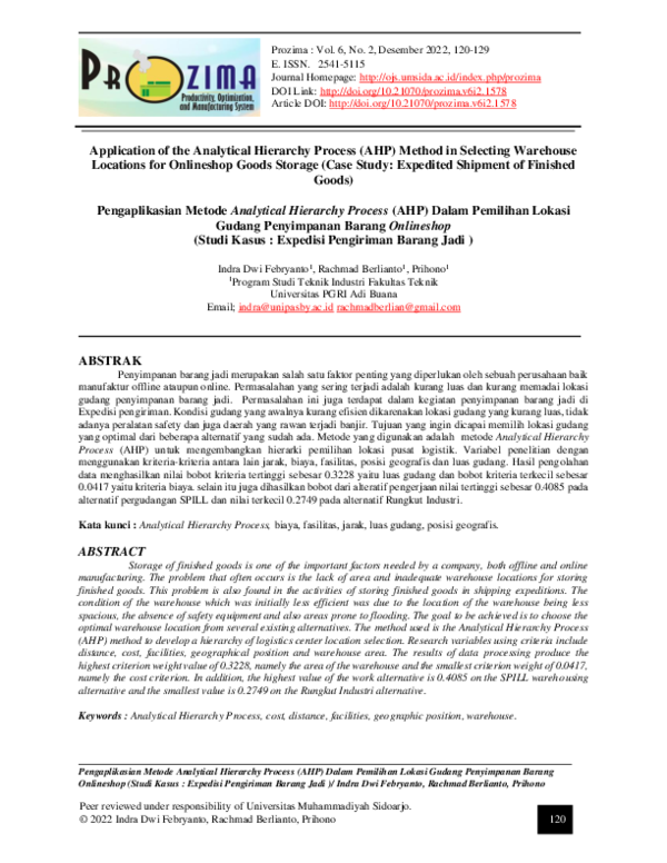 (PDF) Application of the Analytical Hierarchy Process (AHP) Method in ...