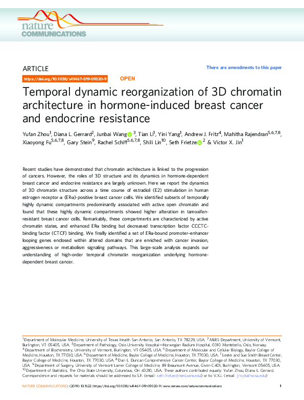 (PDF) Temporal dynamic reorganization of 3D chromatin architecture in ...