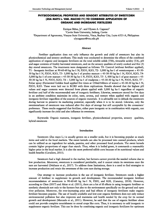 (PDF) Physicochemical Properties and Sensory Attributes of Sweetcorn ...