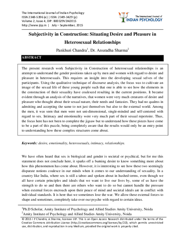 (PDF) Subjectivity in Construction: Situating Desire and Pleasure in ...