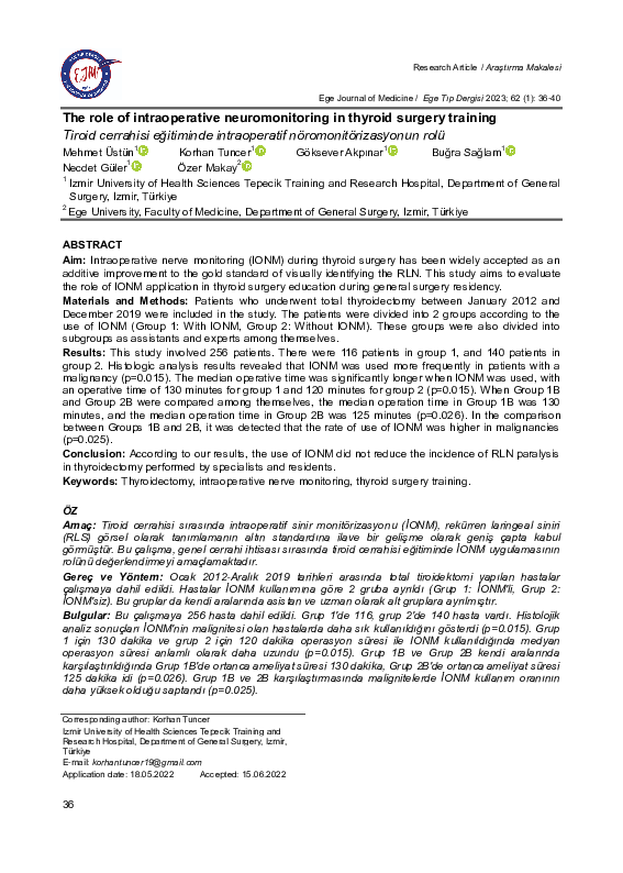 (PDF) The role of intraoperative neuromonitoring in thyroid surgery ...