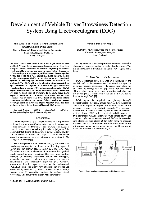 (PDF) Development of vehicle driver drowsiness detection system using ...
