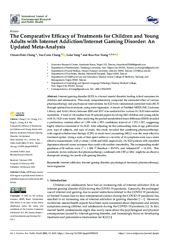 (PDF) The Comparative Efficacy of Treatments for Children and Young ...