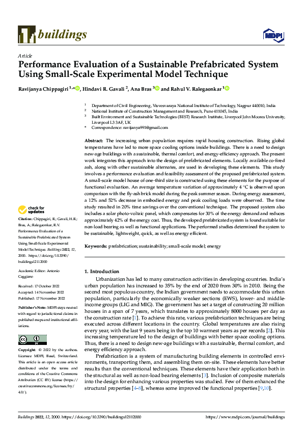 (PDF) Performance Evaluation of a Sustainable Prefabricated System ...