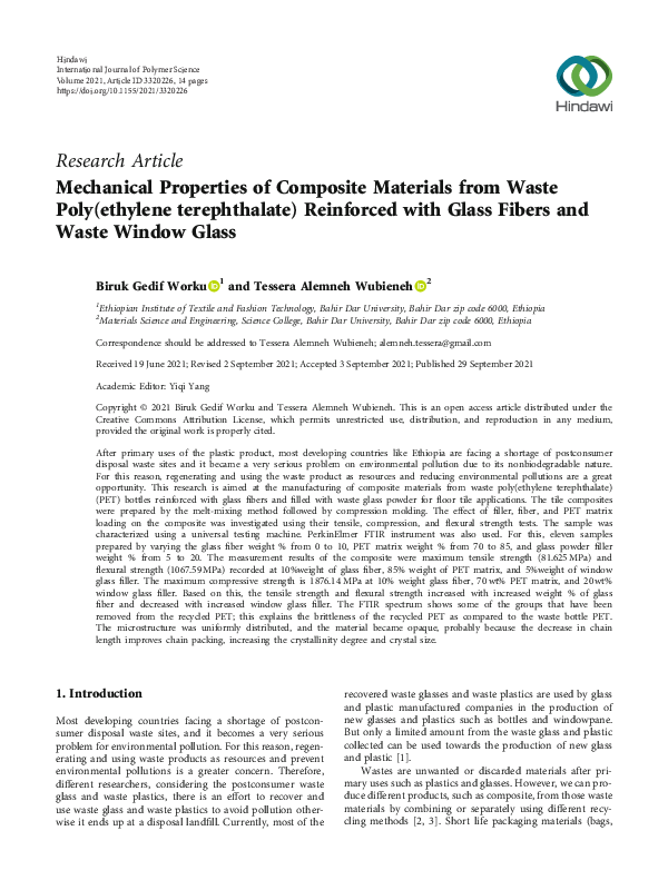 (PDF) Mechanical Properties of Composite Materials from Waste Poly ...