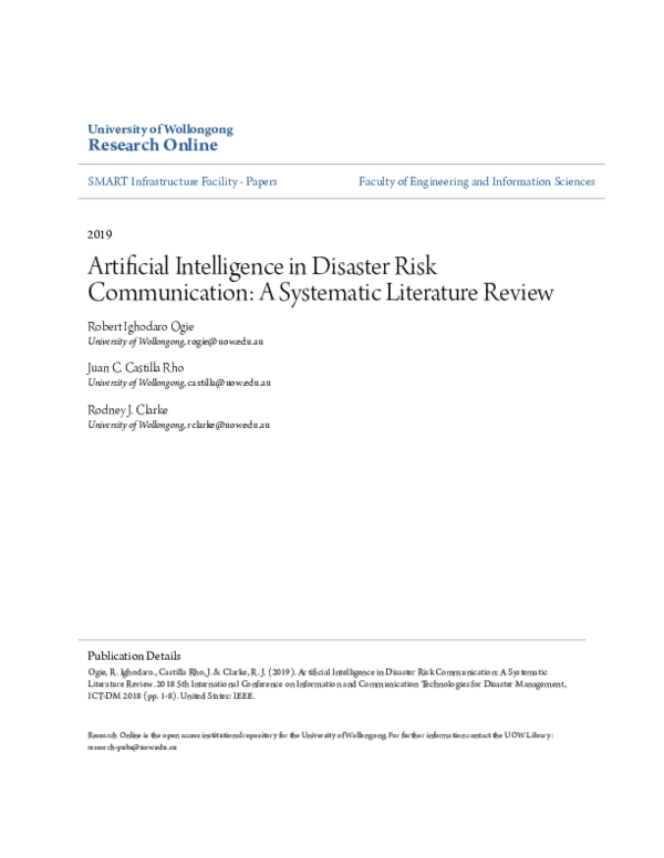 (PDF) Artificial Intelligence in Disaster Risk Communication: A ...