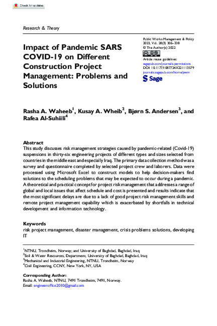 (PDF) Impact of Pandemic SARS COVID-19 on Different Construction ...