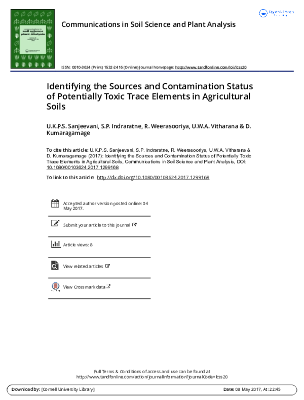 (PDF) Identifying the Sources and Contamination Status of Potentially ...