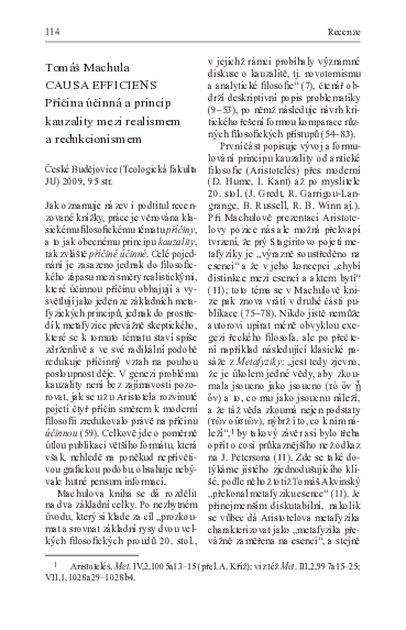 (PDF) Tomáš Machula, Causa efficiens Příčina účinná a princip kauzality ...