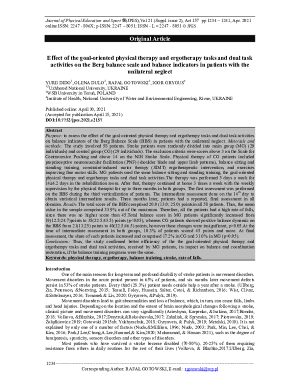 (PDF) Effect of the goal-oriented physical therapy and ergotherapy ...