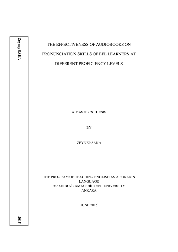 (PDF) The effectiveness of audiobooks on pronunciation skills of EFL ...
