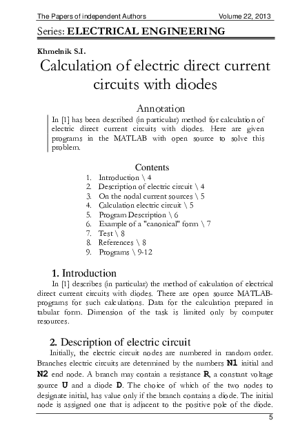 (PDF) Calculation of electric direct current circuits with diodes