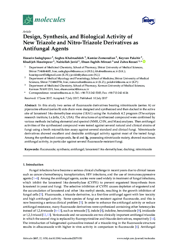 (PDF) Design, Synthesis, and Biological Activity of New Triazole and ...