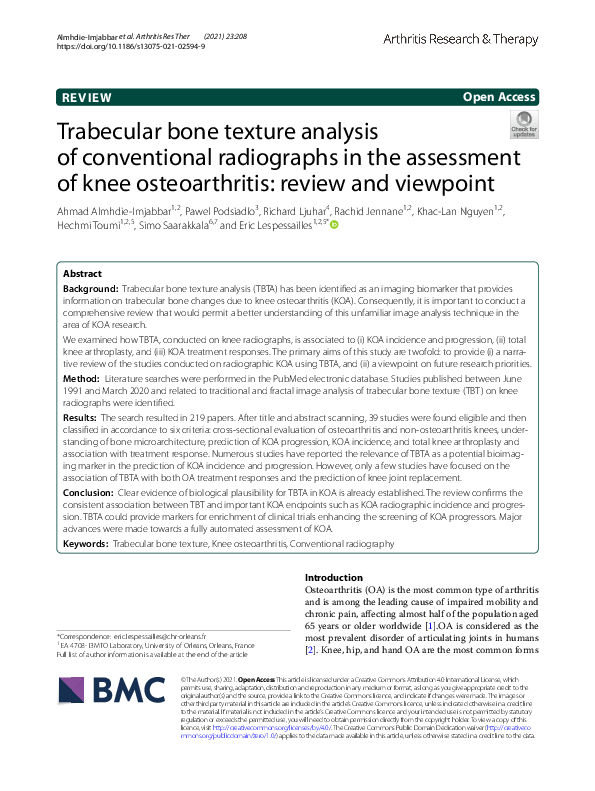 (PDF) Trabecular bone texture analysis of conventional radiographs in ...
