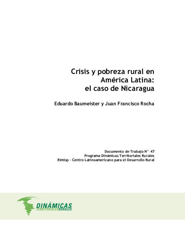 (PDF) Crisis y pobreza rural en América Latina : el caso de Nicaragua