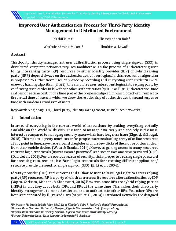(PDF) Improved User Authentication Process for Third-Party Identity ...