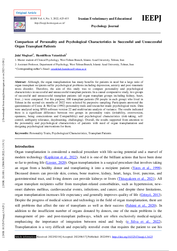 (PDF) Comparison of Personality and Psychological Characteristics in ...