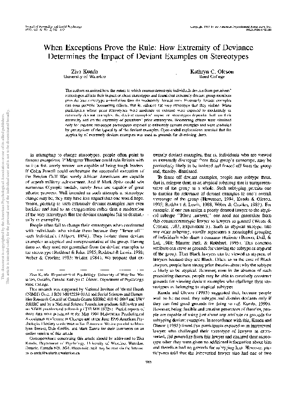 (PDF) When exceptions prove the rule: How extremity of deviance ...