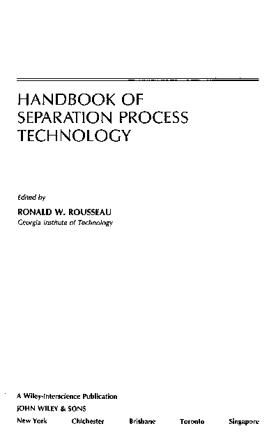 (PDF) Handbook Of Separation Process