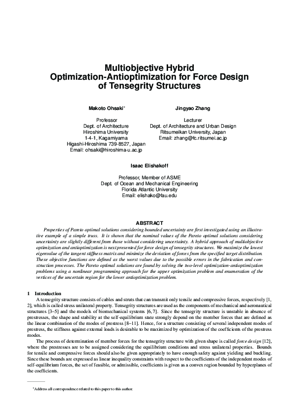 (PDF) Multiobjective Hybrid Optimization–Antioptimization for Force ...
