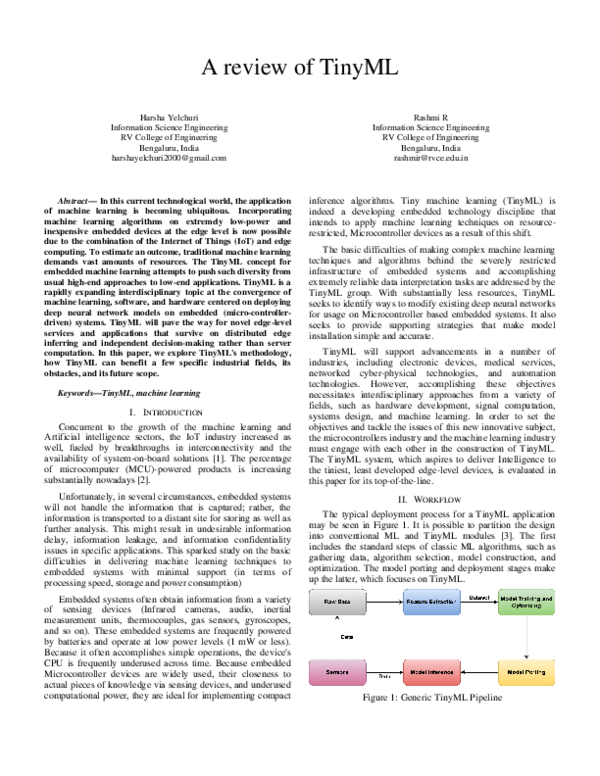 (PDF) A review of TinyML