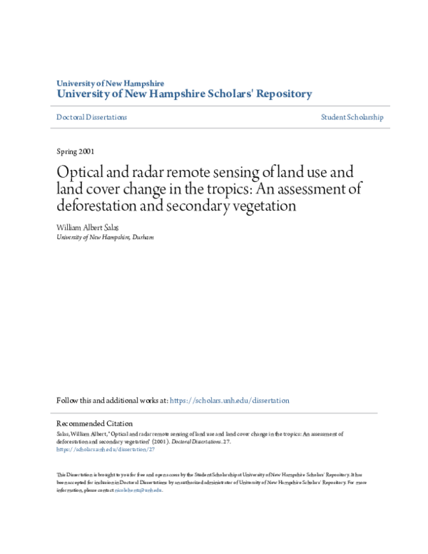 (PDF) Optical and radar remote sensing of land use and land cover ...