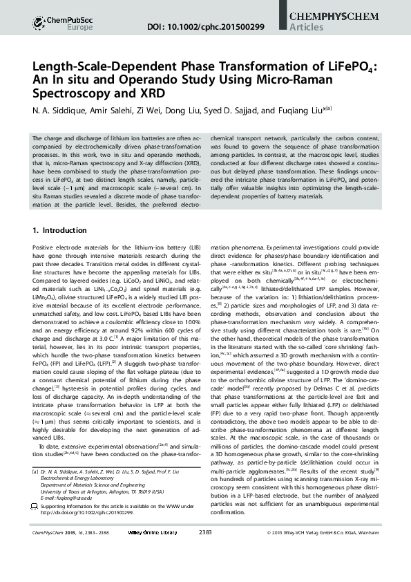 (PDF) Length-Scale-Dependent Phase Transformation of LiFePO 4 : An In ...