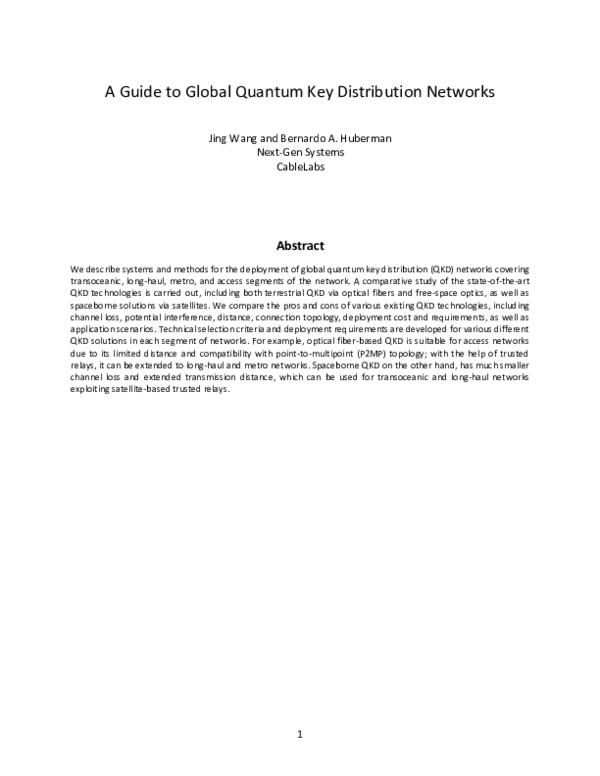 (PDF) A Guide to Global Quantum Key Distribution Networks